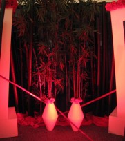 Red and black oversized planters