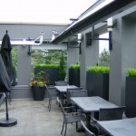 Greenscape Design Exterior Steel Planter and Permanent Greenery