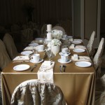 Greenscape Design White Florals and Champagne Linens