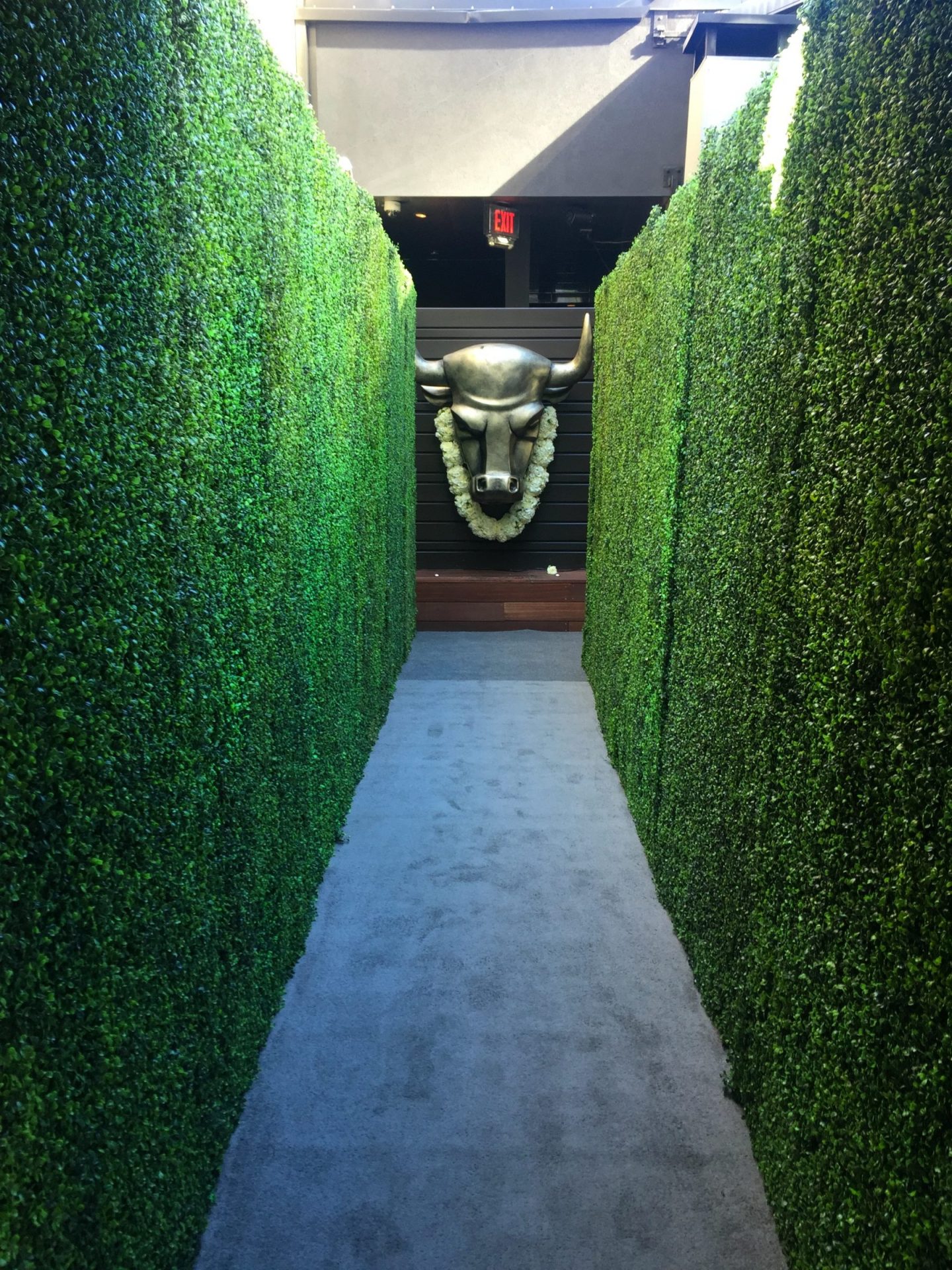 Boxwood Wall Entrance // Event Decor Greenscape Design & Decor