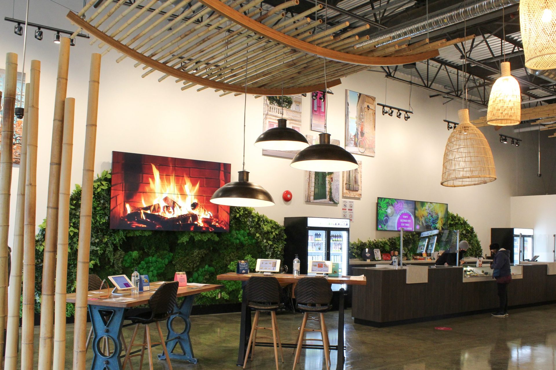 Moss & Artificial Green Wall // Cannabis Dispensary Greenscape Design